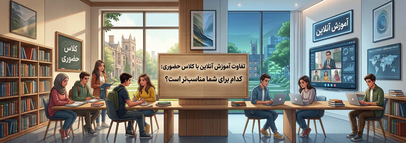 تصویر پست «تفاوت آموزش آنلاین با کلاس حضوری: کدام برای شما مناسب‌تر است؟»
